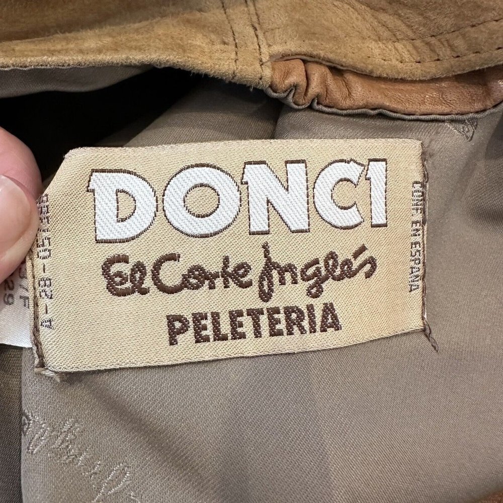 El Corte Ingles Donci Women's Camel Beige Tan Blazer Jacket 12 (42) Leather‎ - Picture 12 of 16